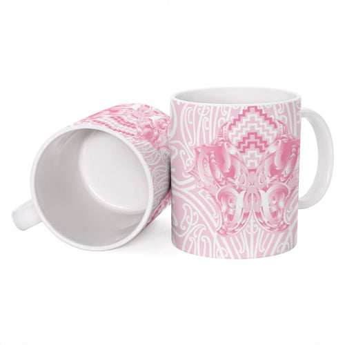 Aotearoa Kowhaiwhai Poutama Pink Motif Ceramic Mug
