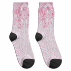 Aotearoa Kowhaiwhai Poutama Pink Motif Crew Socks