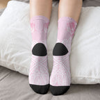 Aotearoa Kowhaiwhai Poutama Pink Motif Crew Socks