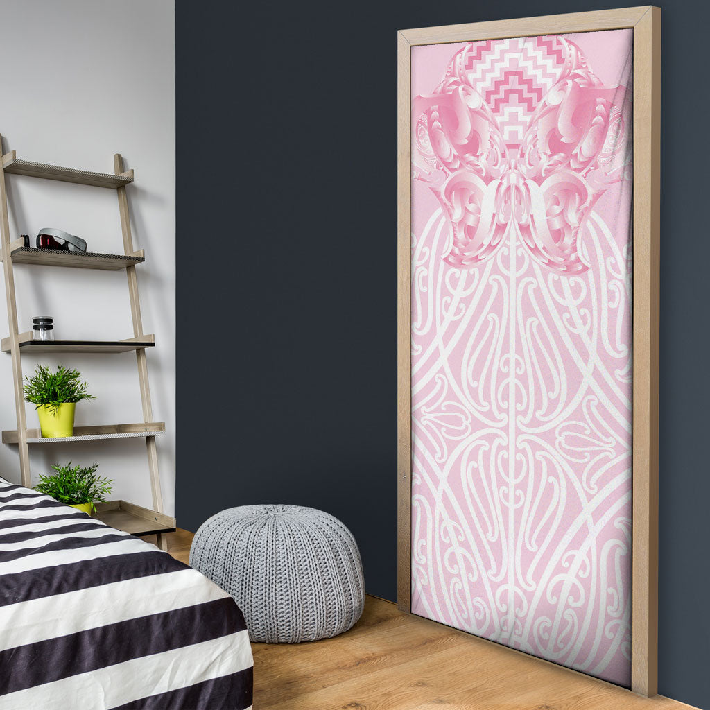 Aotearoa Kowhaiwhai Poutama Pink Motif Door Cover