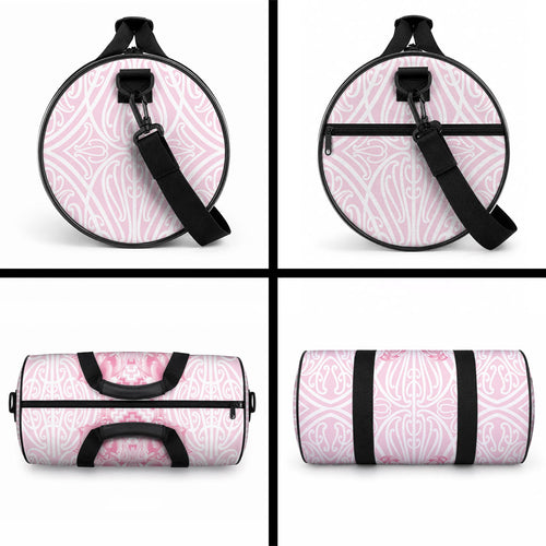 Aotearoa Kowhaiwhai Poutama Pink Motif Duffle Bag