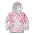 Aotearoa Kowhaiwhai Poutama Pink Motif Kid Hoodie