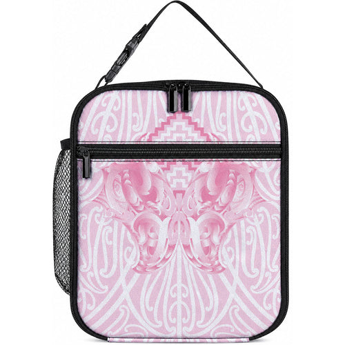 Aotearoa Kowhaiwhai Poutama Pink Motif Lunch Bag