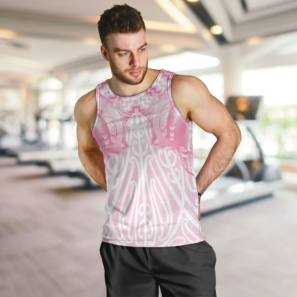 Aotearoa Kowhaiwhai Poutama Pink Motif Men Tank Top
