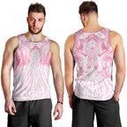 Aotearoa Kowhaiwhai Poutama Pink Motif Men Tank Top