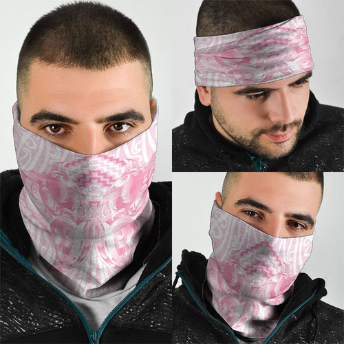 Aotearoa Kowhaiwhai Poutama Pink Motif Neck Gaiter