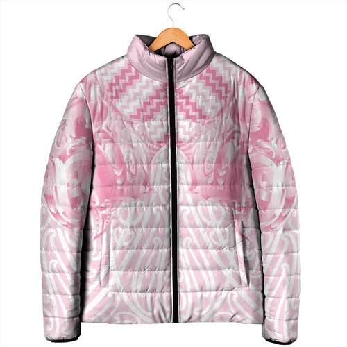 Aotearoa Kowhaiwhai Poutama Pink Motif Padded Jacket