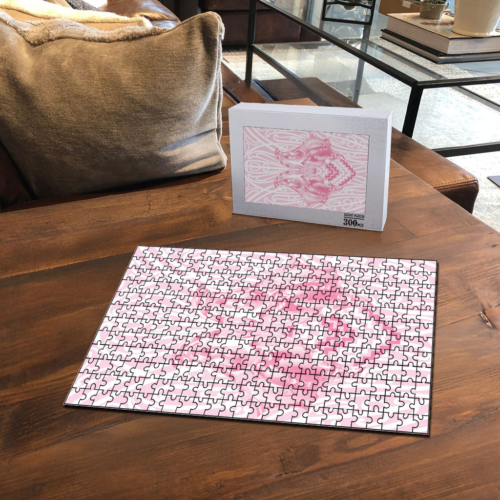Aotearoa Kowhaiwhai Poutama Pink Motif Puzzle