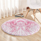 Aotearoa Kowhaiwhai Poutama Pink Motif Round Carpet