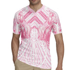 Aotearoa Kowhaiwhai Poutama Pink Motif Rugby Jersey