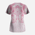 Aotearoa Kowhaiwhai Poutama Pink Motif Scrub Top