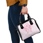 Aotearoa Kowhaiwhai Poutama Pink Motif Shoulder Handbag