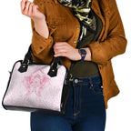 Aotearoa Kowhaiwhai Poutama Pink Motif Shoulder Handbag
