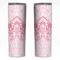 Aotearoa Kowhaiwhai Poutama Pink Motif Skinny Tumbler