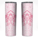Aotearoa Kowhaiwhai Poutama Pink Motif Skinny Tumbler
