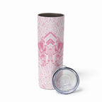 Aotearoa Kowhaiwhai Poutama Pink Motif Skinny Tumbler