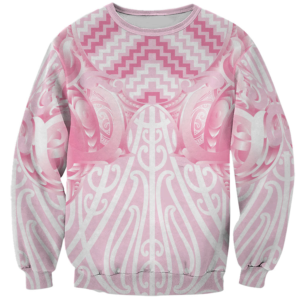 Aotearoa Kowhaiwhai Poutama Pink Motif Sweatshirt