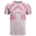 Aotearoa Kowhaiwhai Poutama Pink Motif T Shirt