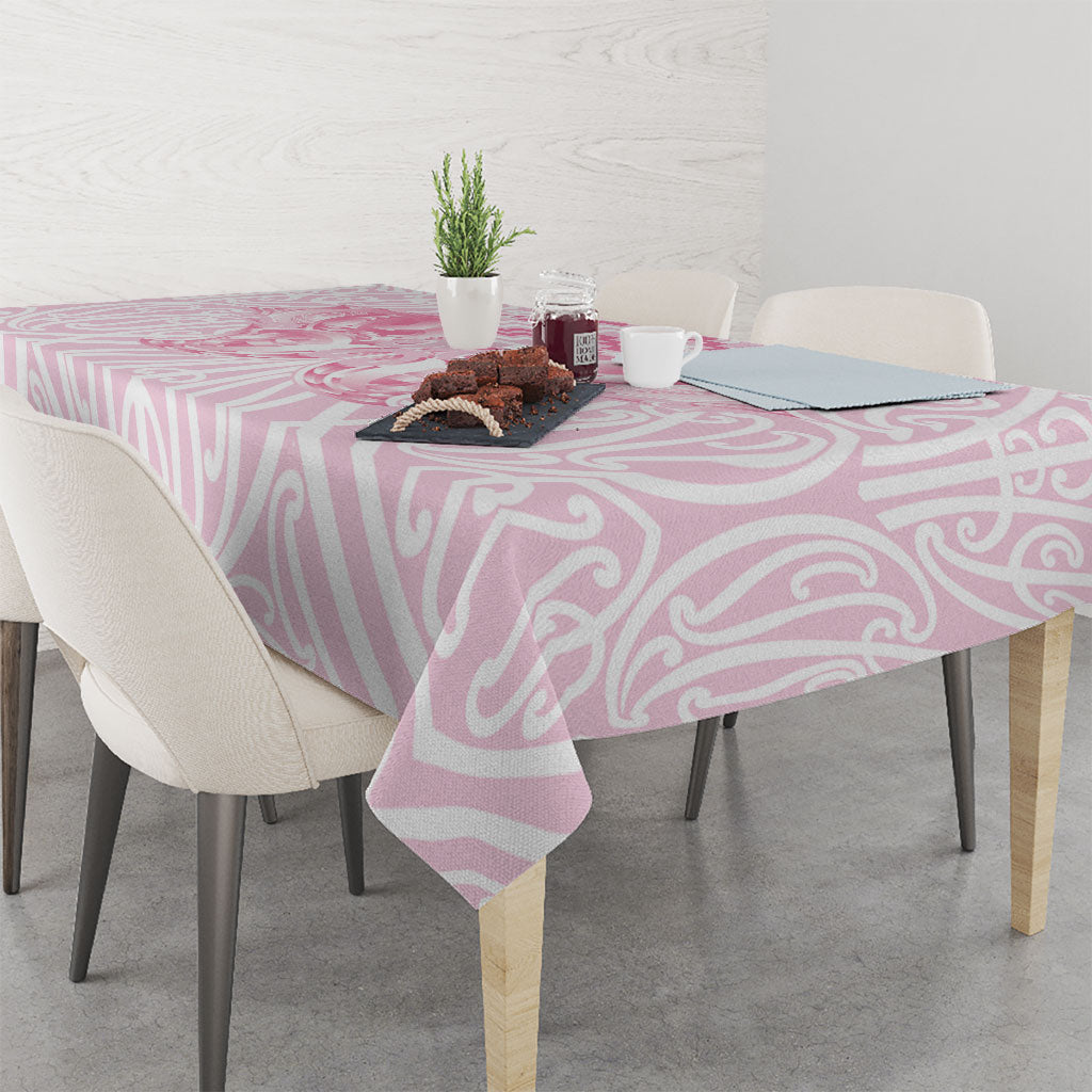 Aotearoa Kowhaiwhai Poutama Pink Motif Tablecloth