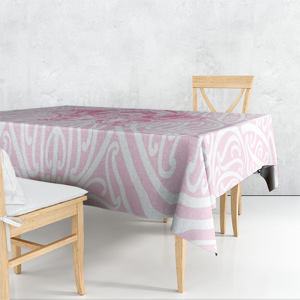 Aotearoa Kowhaiwhai Poutama Pink Motif Tablecloth