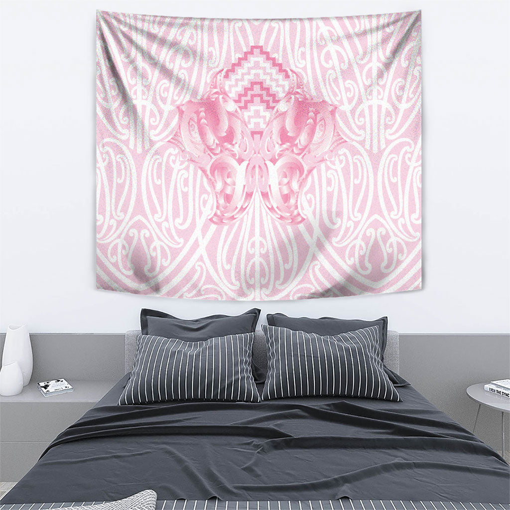 Aotearoa Kowhaiwhai Poutama Pink Motif Tapestry
