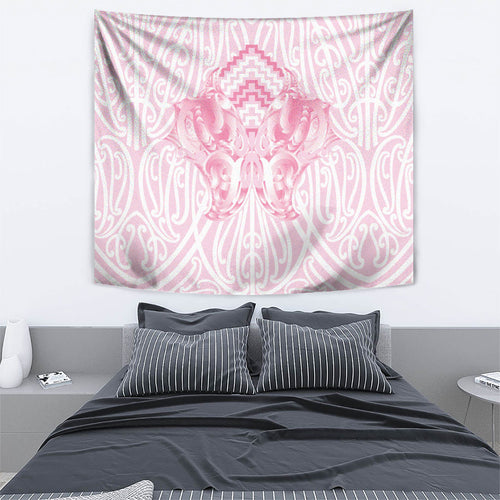 Aotearoa Kowhaiwhai Poutama Pink Motif Tapestry