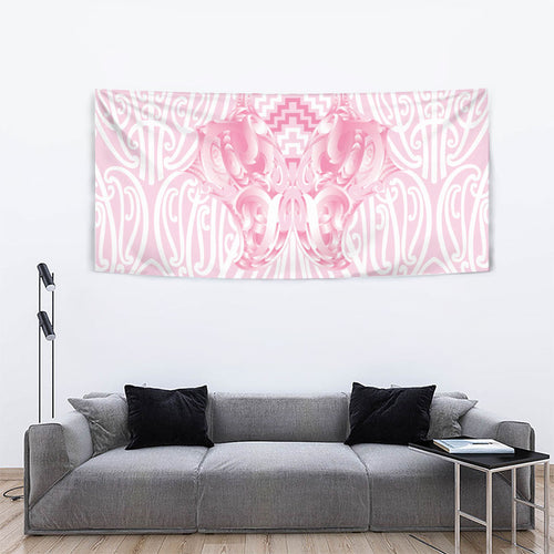 Aotearoa Kowhaiwhai Poutama Pink Motif Tapestry