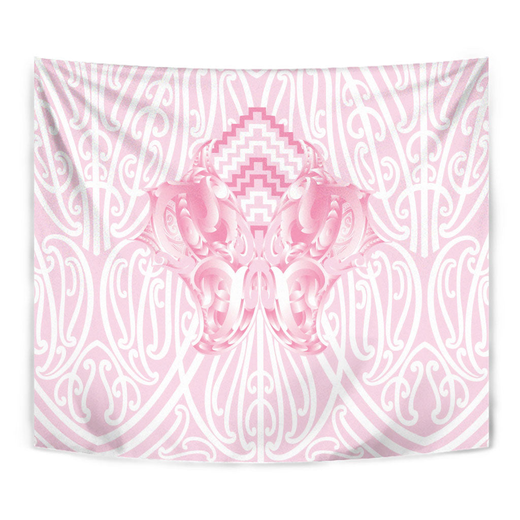 Aotearoa Kowhaiwhai Poutama Pink Motif Tapestry