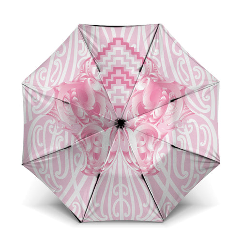 Aotearoa Kowhaiwhai Poutama Pink Motif Umbrella