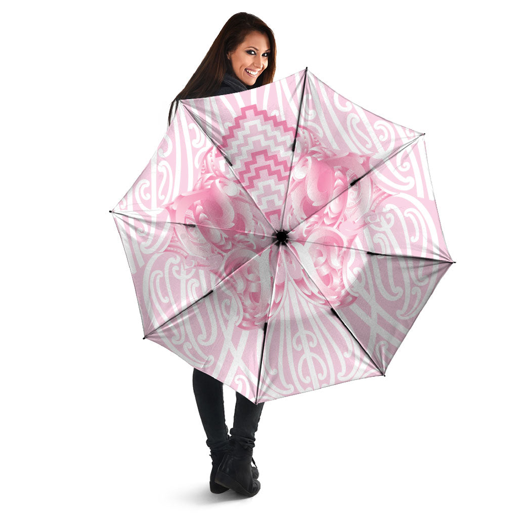 Aotearoa Kowhaiwhai Poutama Pink Motif Umbrella