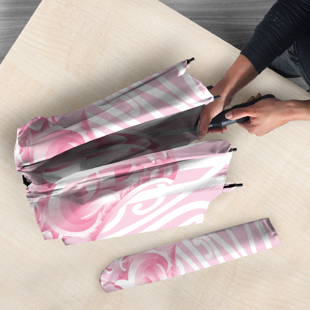 Aotearoa Kowhaiwhai Poutama Pink Motif Umbrella