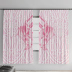 Aotearoa Kowhaiwhai Poutama Pink Motif Window Curtain