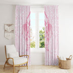Aotearoa Kowhaiwhai Poutama Pink Motif Window Curtain