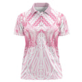 Aotearoa Kowhaiwhai Poutama Pink Motif Women Polo Shirt