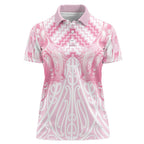 Aotearoa Kowhaiwhai Poutama Pink Motif Women Polo Shirt