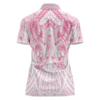 Aotearoa Kowhaiwhai Poutama Pink Motif Women Polo Shirt