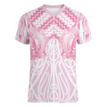 Aotearoa Kowhaiwhai Poutama Pink Motif Women V-Neck T-Shirt