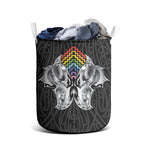 Aotearoa Kowhaiwhai Poutama Rainbow Motif Laundry Basket