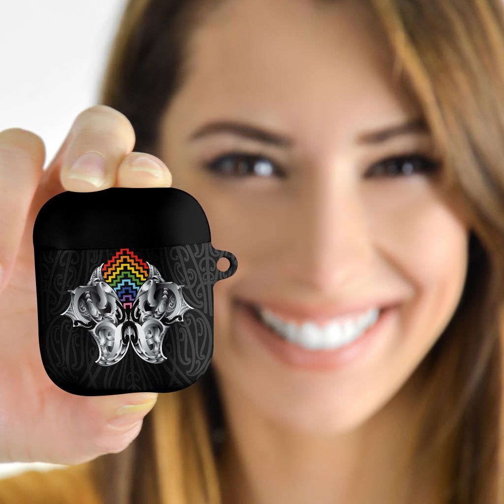 Aotearoa Kowhaiwhai Poutama Rainbow Motif AirPods Case
