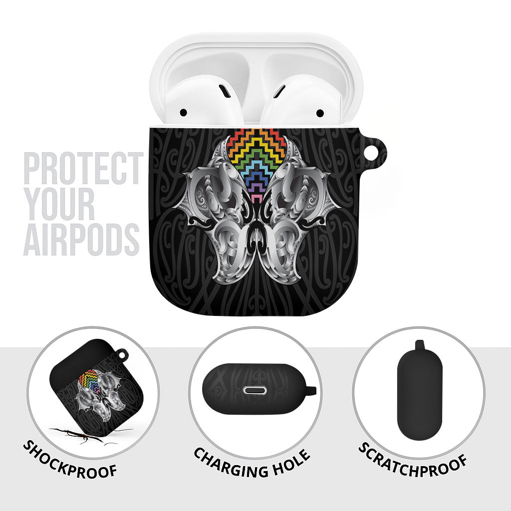 Aotearoa Kowhaiwhai Poutama Rainbow Motif AirPods Case