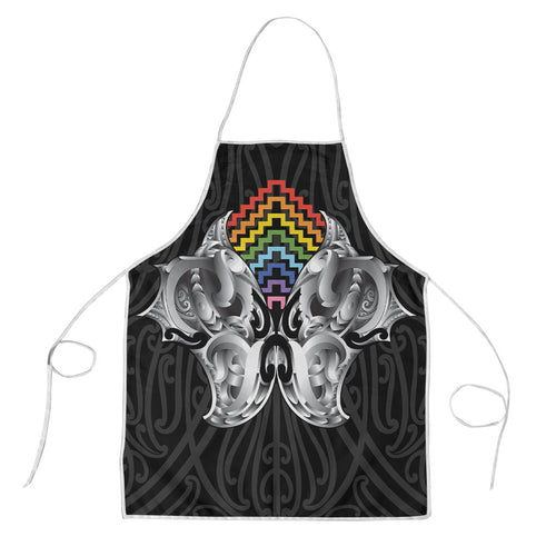 Aotearoa Kowhaiwhai Poutama Rainbow Motif Apron