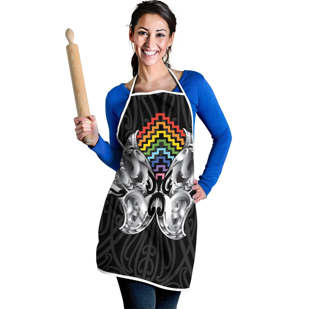 Aotearoa Kowhaiwhai Poutama Rainbow Motif Apron