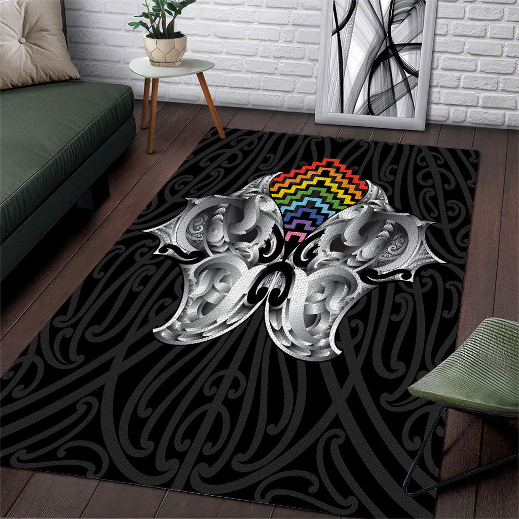 Aotearoa Kowhaiwhai Poutama Rainbow Motif Area Rug