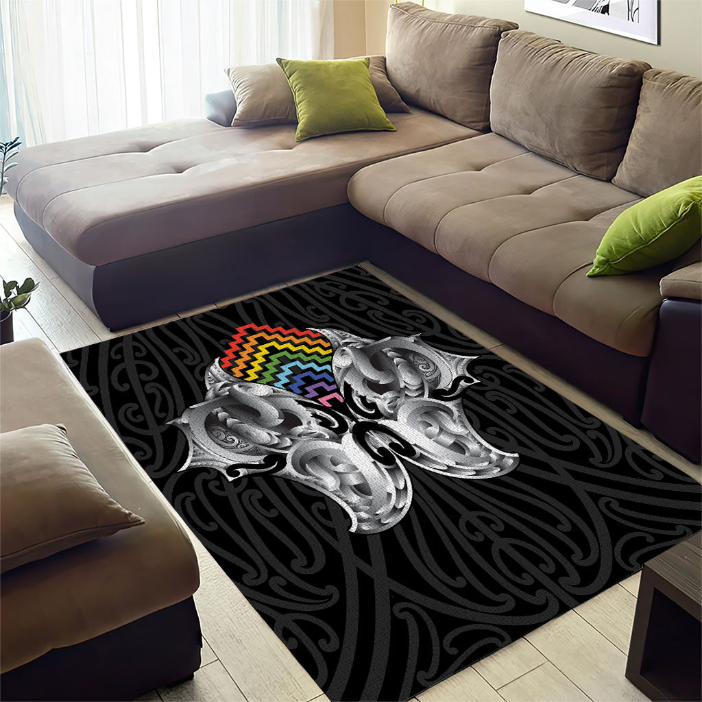 Aotearoa Kowhaiwhai Poutama Rainbow Motif Area Rug