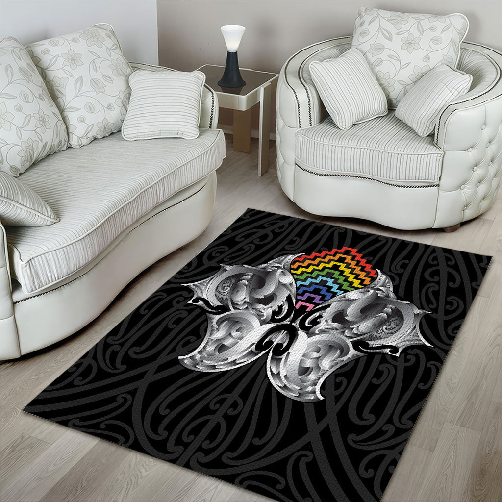 Aotearoa Kowhaiwhai Poutama Rainbow Motif Area Rug