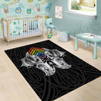 Aotearoa Kowhaiwhai Poutama Rainbow Motif Area Rug