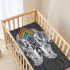 Aotearoa Kowhaiwhai Poutama Rainbow Motif Baby Bed Cover