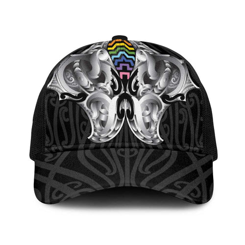Aotearoa Kowhaiwhai Poutama Rainbow Motif Baseball Net Cap
