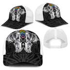 Aotearoa Kowhaiwhai Poutama Rainbow Motif Baseball Net Cap