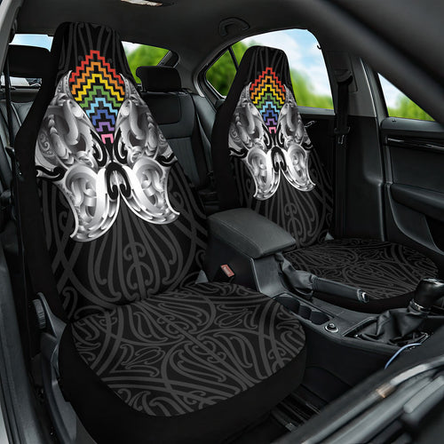 Aotearoa Kowhaiwhai Poutama Rainbow Motif Car Seat Cover